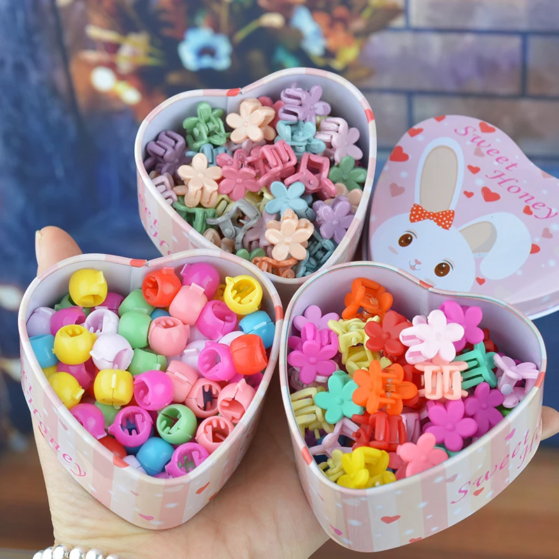 30 шт. новые женские милые красочные цветочные заколки для волос мини с животными