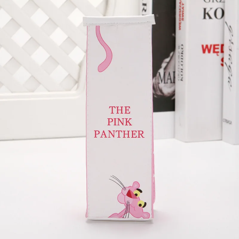 Чехол для карандашей с изображением розовой Пантеры и бутылки молоком милый