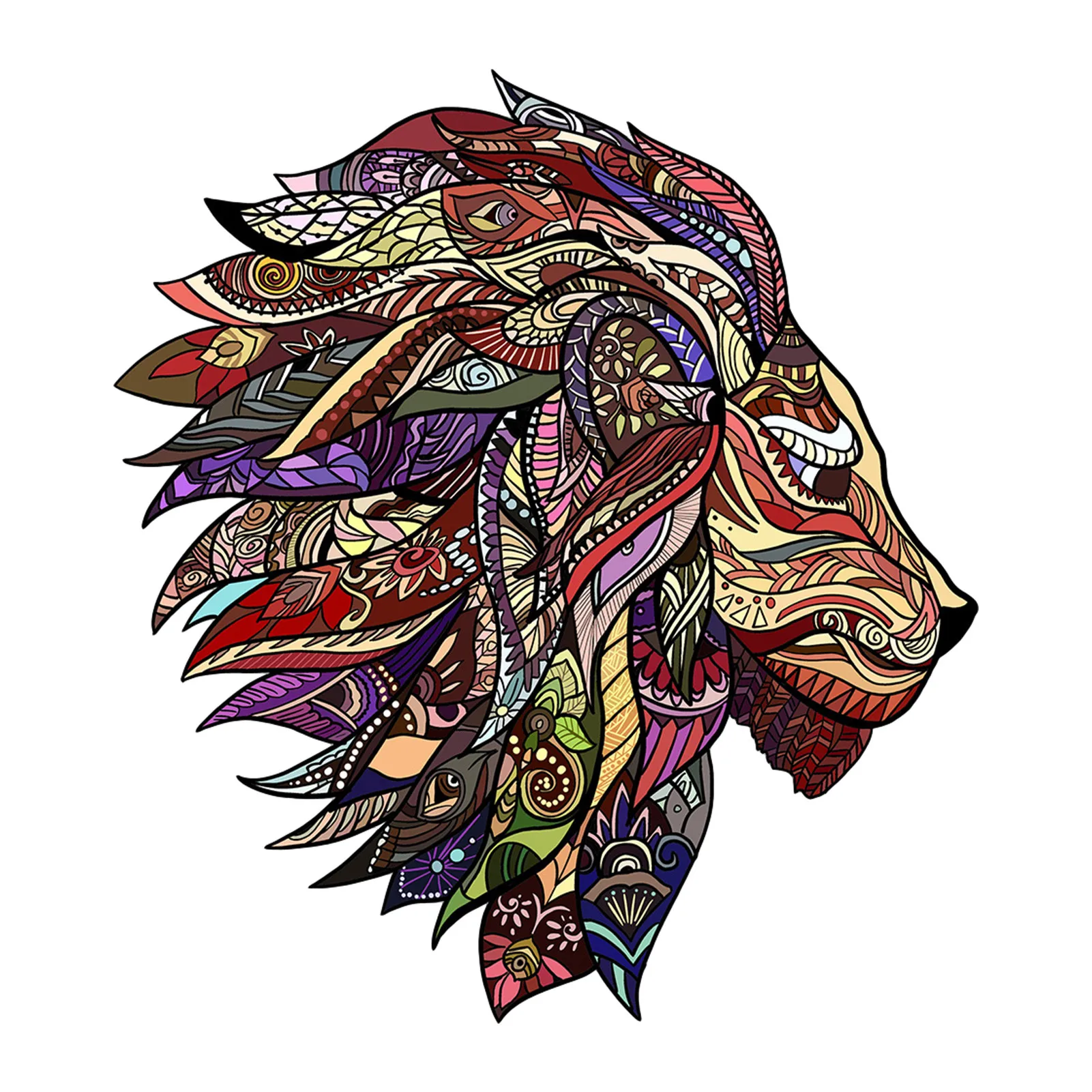 Уникальный деревянный пазл в форме льва четырехцветное покрытие влияет на