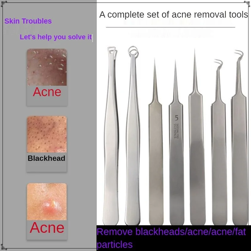 

1pc Stainless Steel Acne Removal Needle Blackhead Needle Cell Clamp Beauty Facial Acne Cell Clamp Pore Cleaner Face Care Beauty