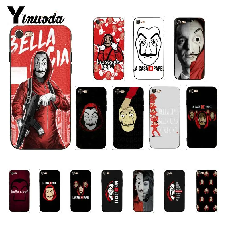 Yinuoda Испания ТВ La Каса де papel защитный корпус телефона для iPhone 8 7 6 6S 6Plus X XS MAX 5 5S SE XR 10