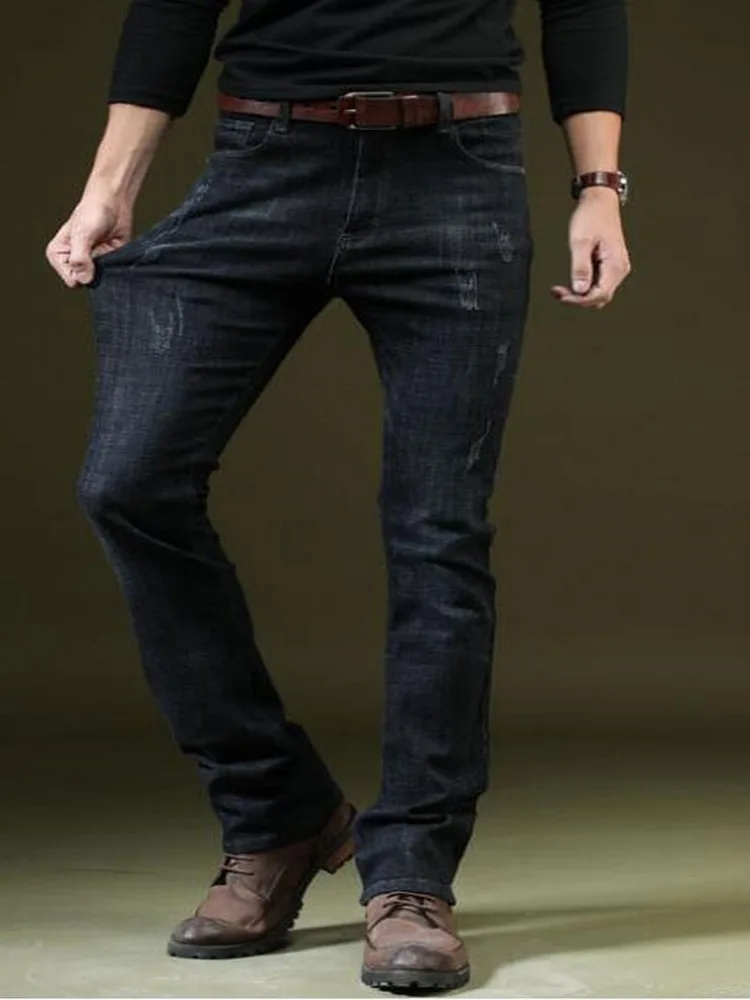 Jeans Men Denim Flare Pants Men's mid-waist jeans Mens slim Flared Leg Jeans Men's ripped denim trousers