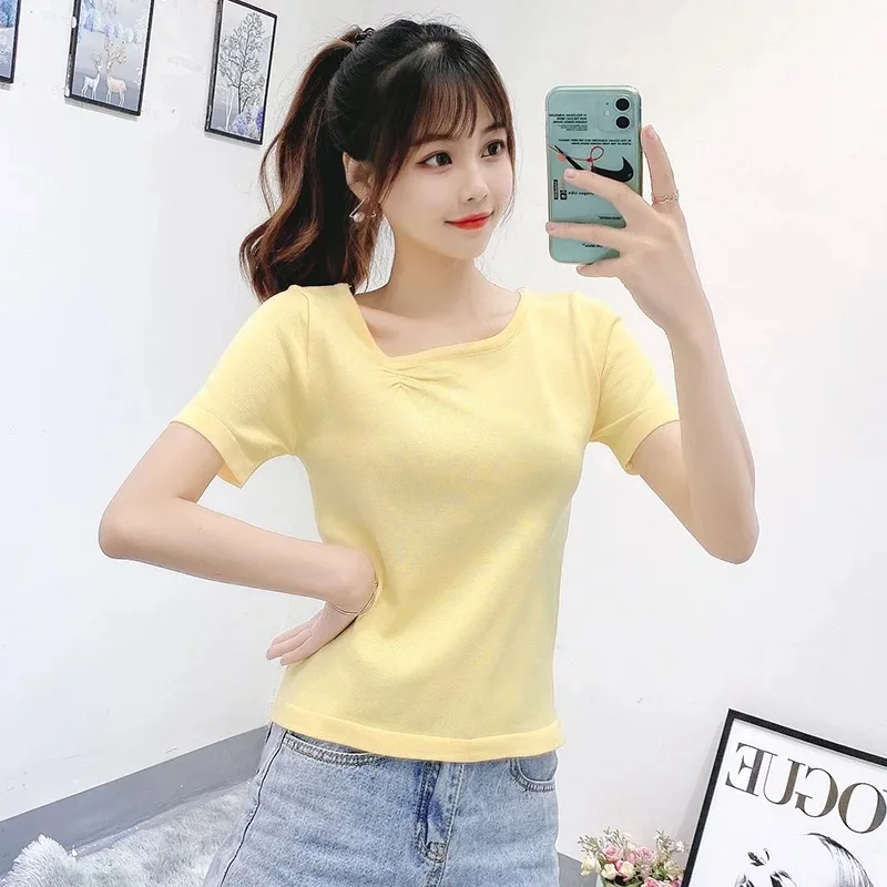 

Women Shirt sky blue Fashion T-ShirtT Shirt Tees short sleeve