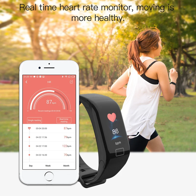 Смарт часы унисекс с пульсометром и тонометром водостойкие|Смарт-браслеты| |