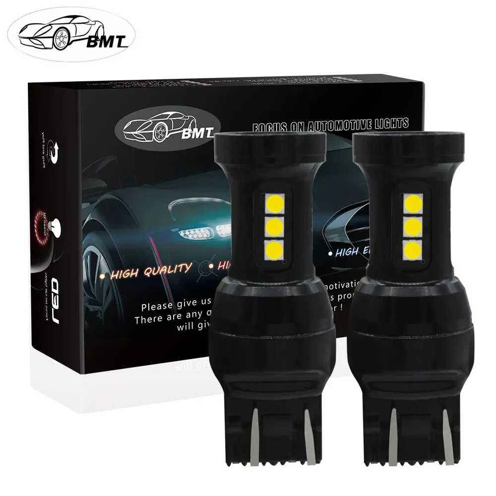 BMT автомобиля T20 7440 7443 SRCK Светодиодный лампочки Canbus OBC W21W WY21W W21/5 Вт W21 светодиодный DRL тормоз заднего хода светильник указатель поворота Задний фонарь 12V авто