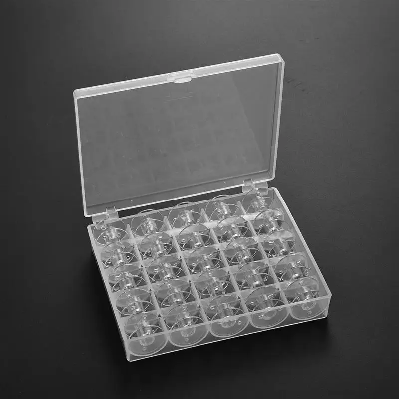 25Pcs/Set Bobbins Box Set Sewing Machine Spools Colorful Plastic Metal and Case Storage Equipment Tools Accessories | Дом и сад