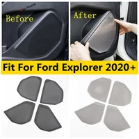 car side door stereo speaker audio sound loudspeaker cover trim stainless steel interior accessories for ford explorer 2020 2022