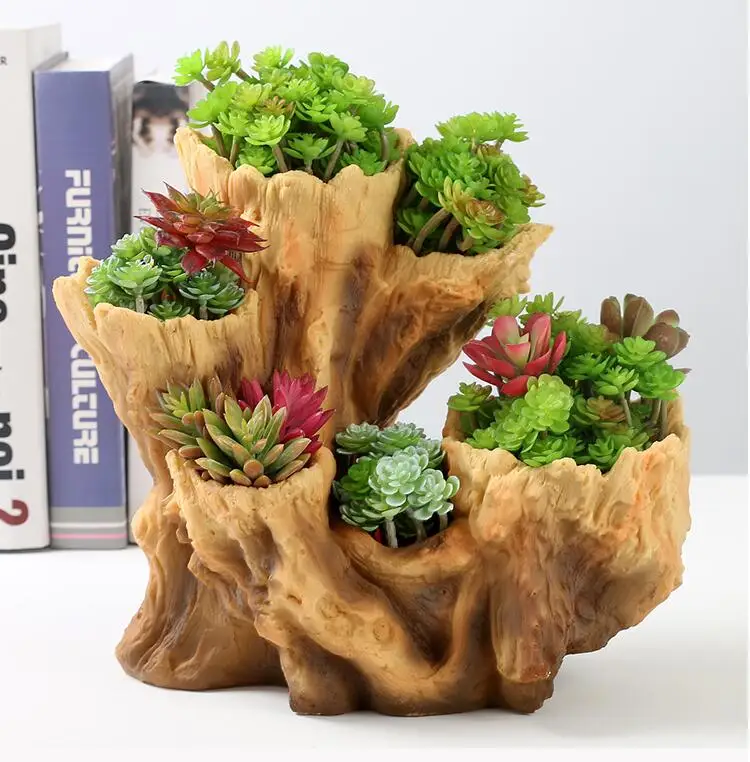 Садовый поднос в виде дерева из смолы горшок для цветов украшение суккулентная