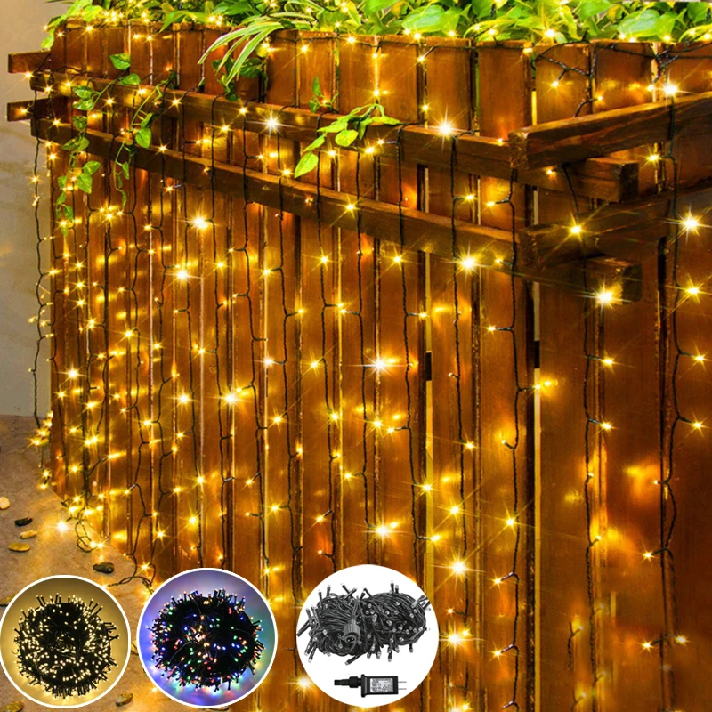 

50M 30M 20M 10M LED Fairy Garland Festoon lights Outdoor Waterproof Lighting For home Christmas Trees Party Wedding Decoration