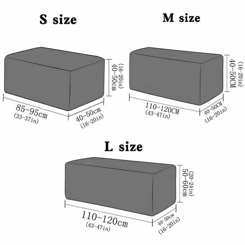 

Plaid Waterproof Footstool Sofa Cover Solid Color All-inclusive Elastic Rectangle Pedal Cover Slipcover Home Decor