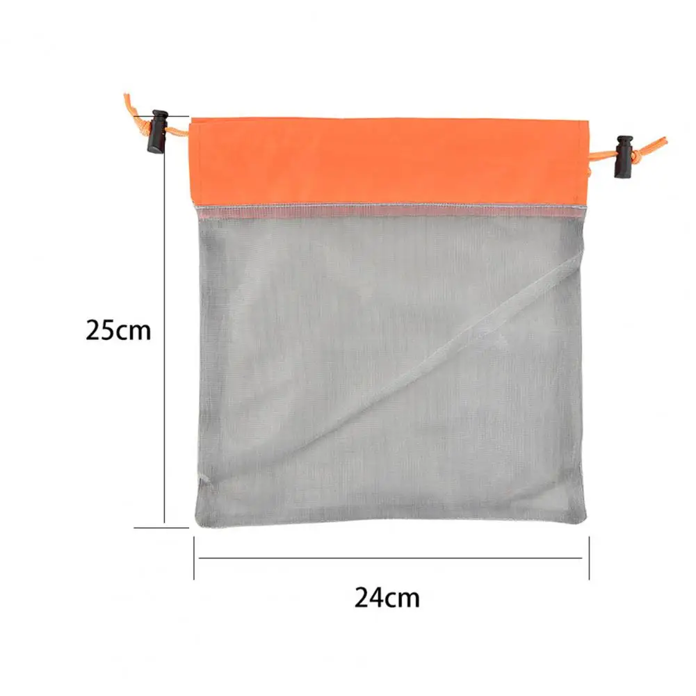 

2Pcs Foldable Sports Bag Drawstring Washable Large Capacity Mesh Hanging Storage Pouch Hiking Storage Bag