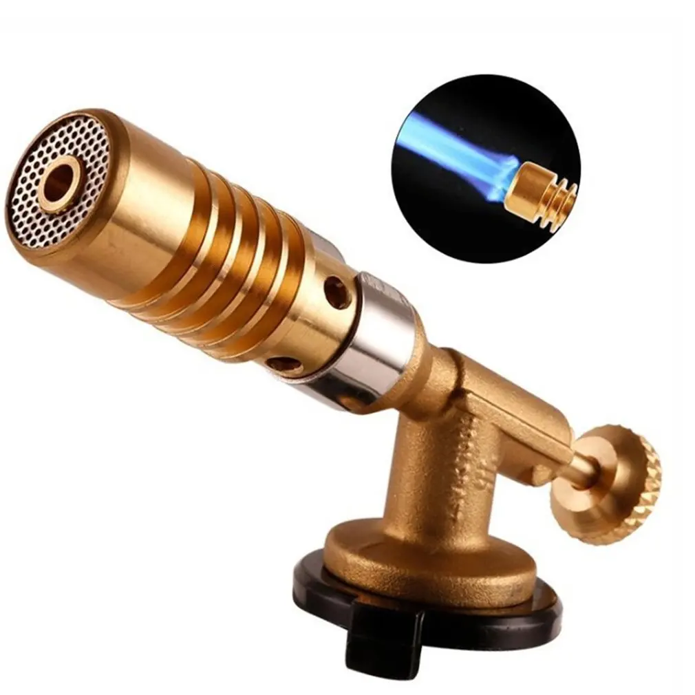 

Brass Gas Torch Brazing Solder Nozzles Durable Welding Heating Burner Propane Torch Head Pencil Flame Gun for Cylinders