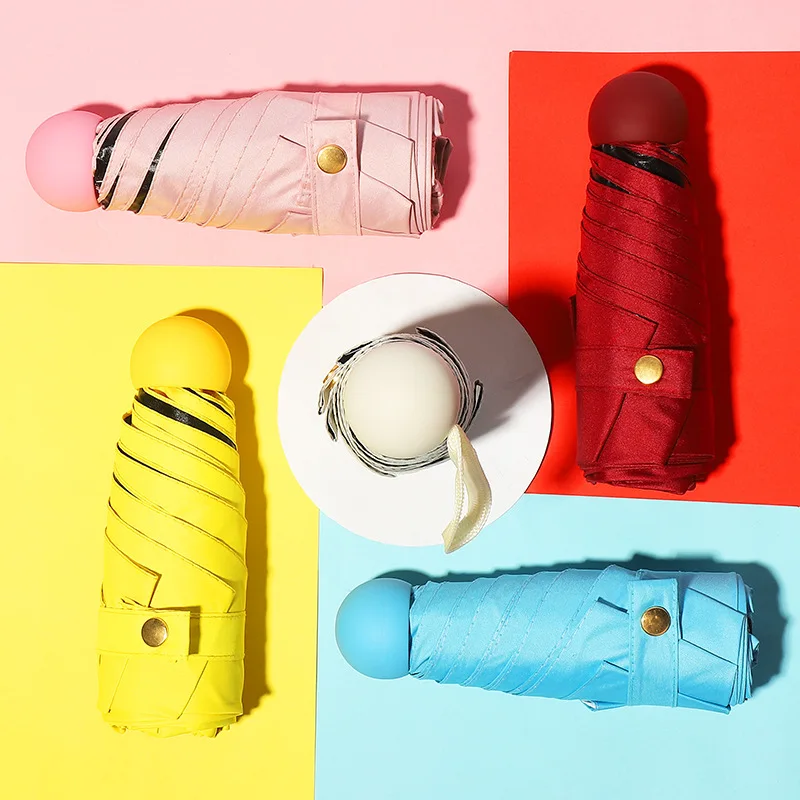 

Cute Mini Umbrella Automatic Japanese Sun Kids Umbrella Rain Women Parasol Folding Umbrellas Waterproof Windproof Travel White