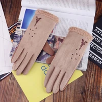 2020 eiffel tower print gloves women touch screen gloves winter warm thinker female five finger women mittens
