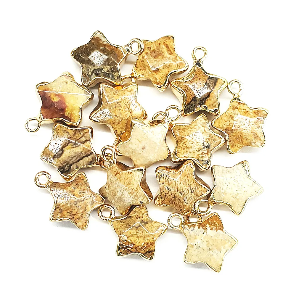 Кулон из натурального камня с пятиугольным аметистом 12x15 мм кулон в виде звезды и