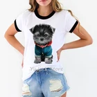 Футболка женская с милым принтом Йорков, летний топ, уличная одежда, одежда для влюбленных собак, футболка