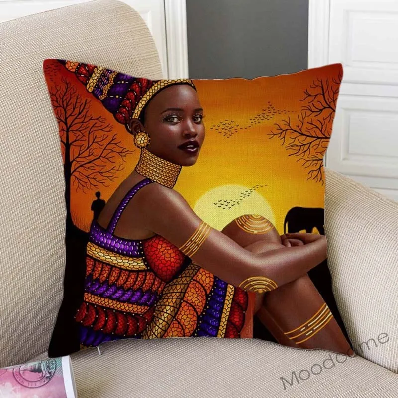 Модная АФРИКАНСКАЯ ДЕВУШКА масляная живопись Черные Женщины Декор для дома