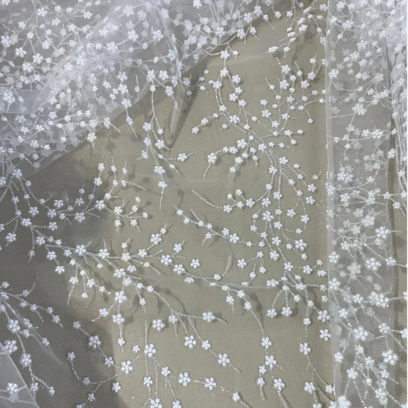 3/5/10 м Белый Блестящий тюль кружевная ткань тиснение Цветочная сетчатая для