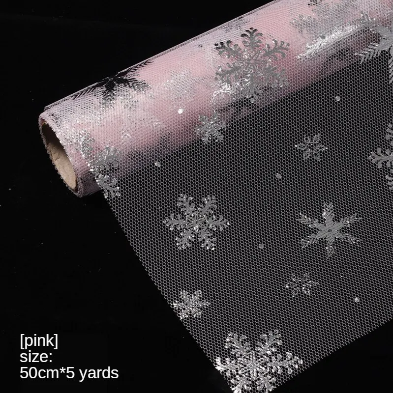 5 ярдов/серия серебро горячего тиснения Снежинка упаковочная бумага для цветов