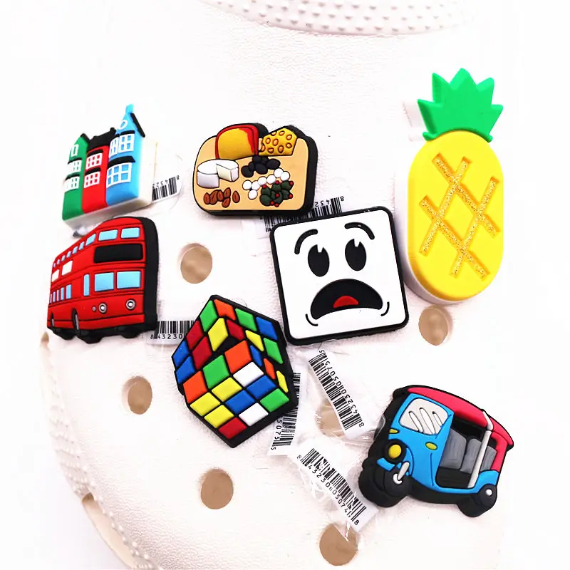 NEW 30 Original Shoe Charms Accessories Lovely Animals Plant PVC Shoe Decoration JIBZ fit Croc Bracelet Kids Gifts Dropshipping