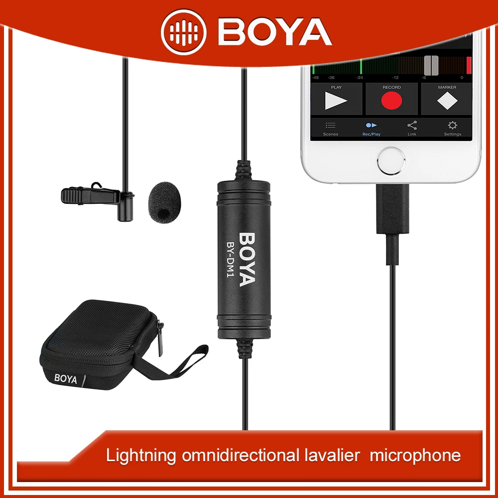 BOYA BY DM1 петличный микрофон для iOS iPhone Xs Xr 8 7 SE 6S iPad Pro Air mini 2 iPOD TOUCH сертифицированный