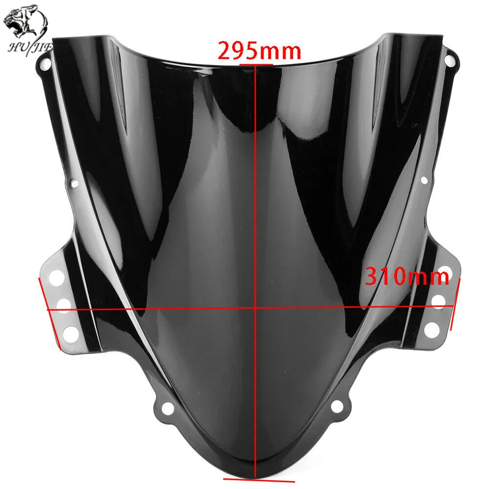 Черный мотоцикл лобовое стекло для Suzuki GSXR1000 GSXR 1000 K5 2005 2005-2006 двойной пузырь лобовое стекло, ветровой щиток
