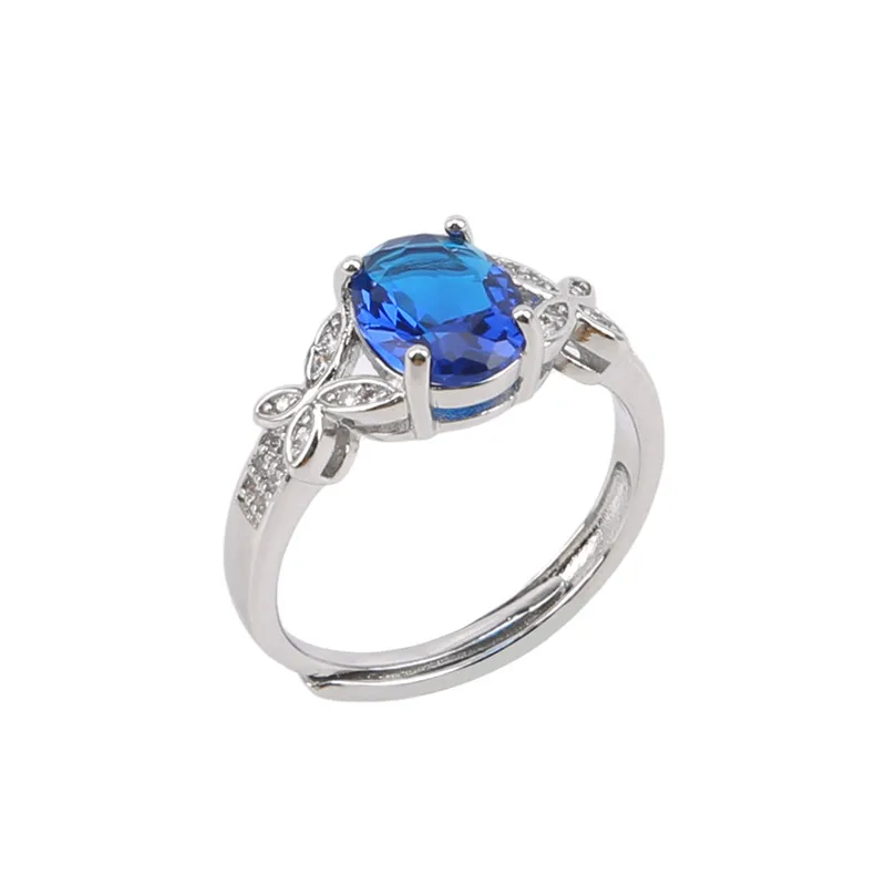 2020 модное роскошное кольцо для женщин Открытый регулируемый размер с овальным