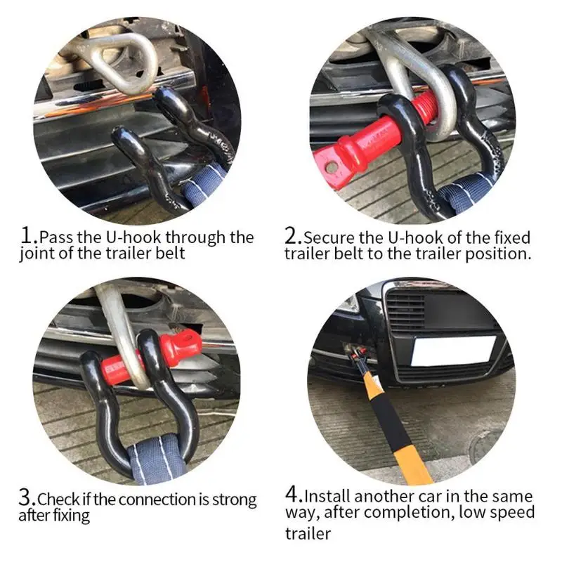 Сверхмощный буксировочный трос 5 м тонн для автомобиля внедорожника прицепа