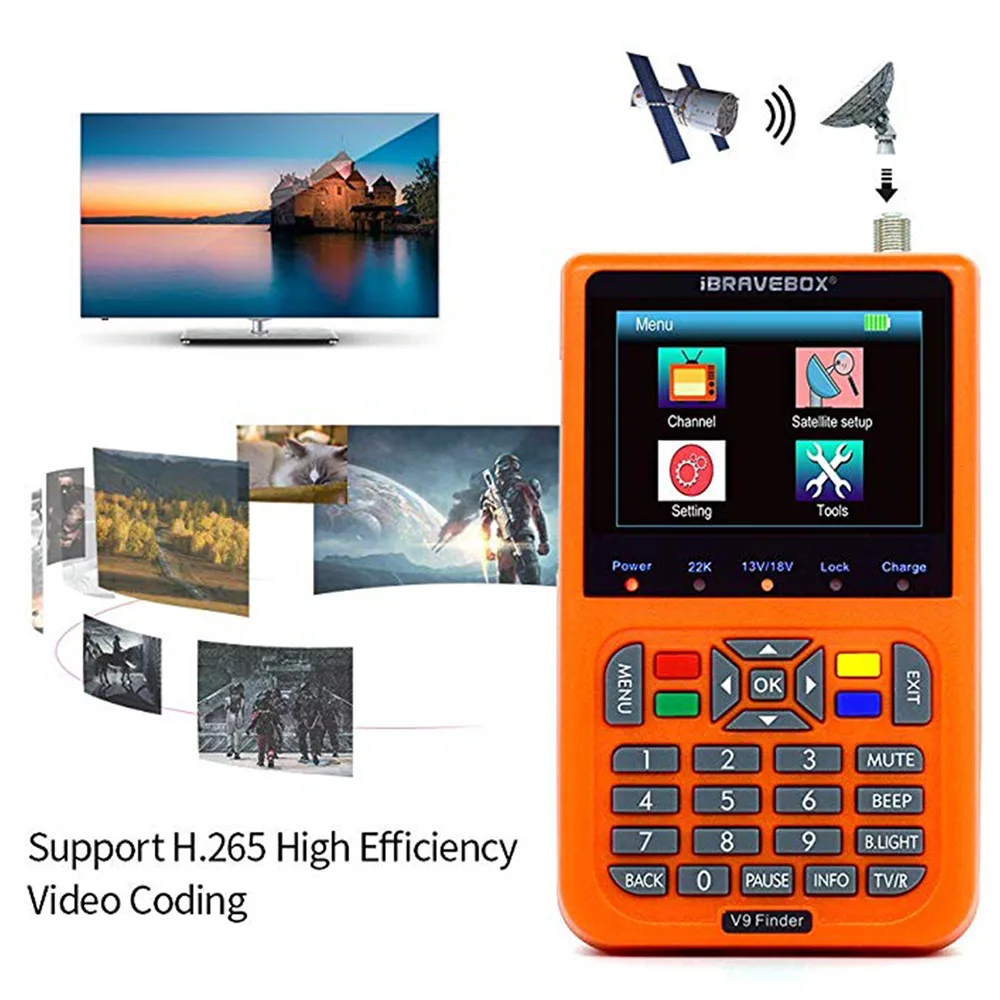 Лидер продаж 2019 цифровой спутниковый искатель V9 HD DVB S/S2 H.265 светодиодный
