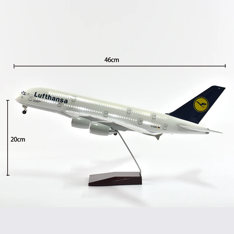 JASON TUTU 47 см модель аэроплана самолет Lufthansa аэробус A380 масштаб 1/160 Литые полимерные