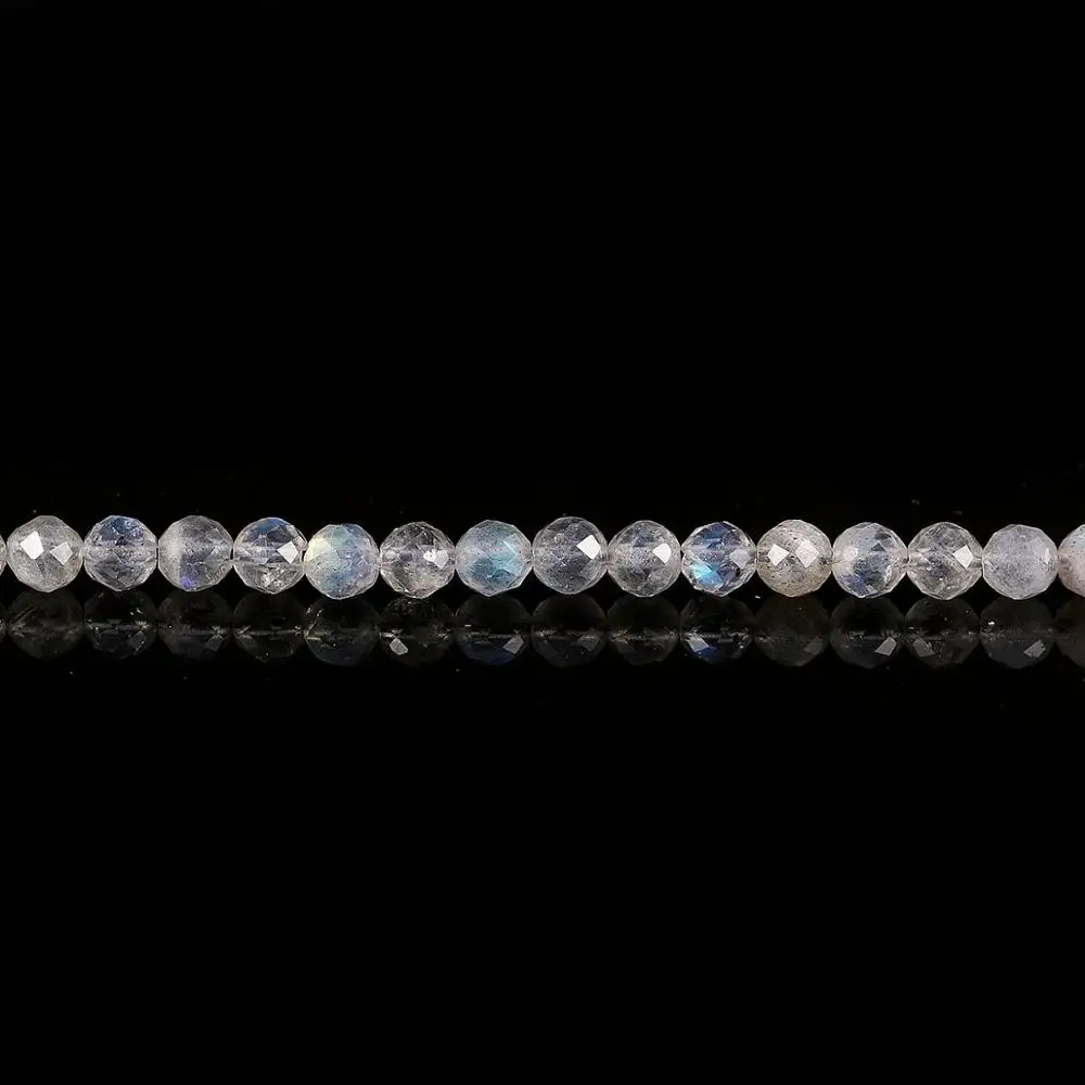 

Round Natural Stone Beads Flash Labradorites Loose Stone Bead for Bracelet Necklace Jewelry Making DIY Size 2mm/3mm/4mm