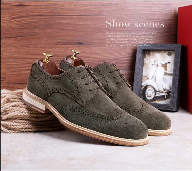 Новое поступление мужские туфли Bullock в британском стиле Замшевые Кожаные Туфли