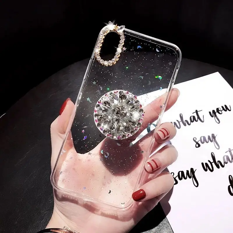 

Rhinestone Glitter Finger Ring Case for iphone 11 Pro XS MAX XR 10 X 7 8 6 6s Plus Soft Silicone TPU Diamond Sexy Girl Cover