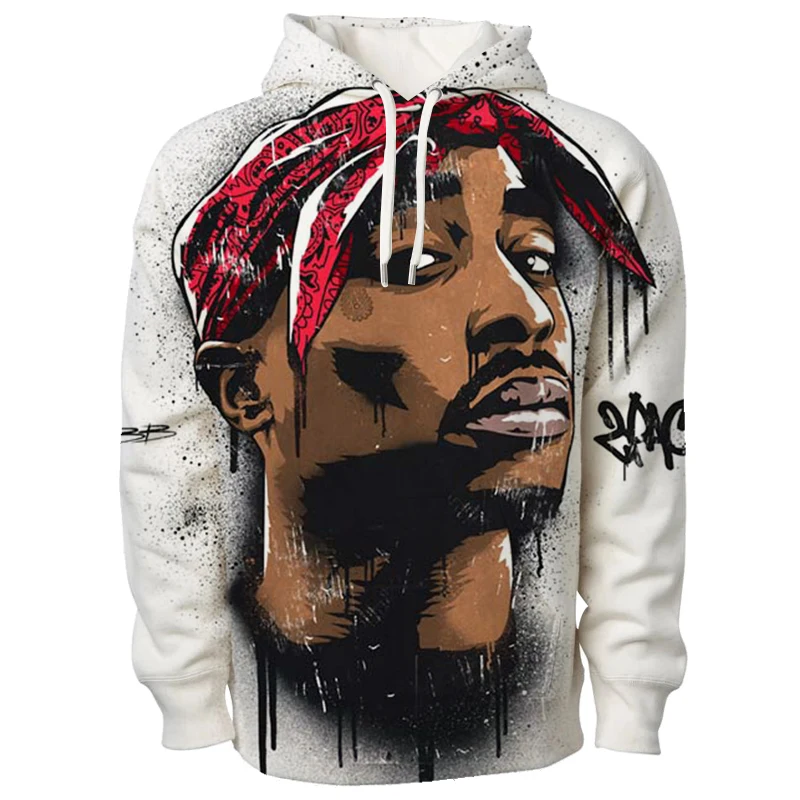 Rapper 2Pac Tupac Hoodies Women Sweetshirt Casual Sudaderas Men Women Tupac Printing Clothing Cool Sportswear For Teens Pullover