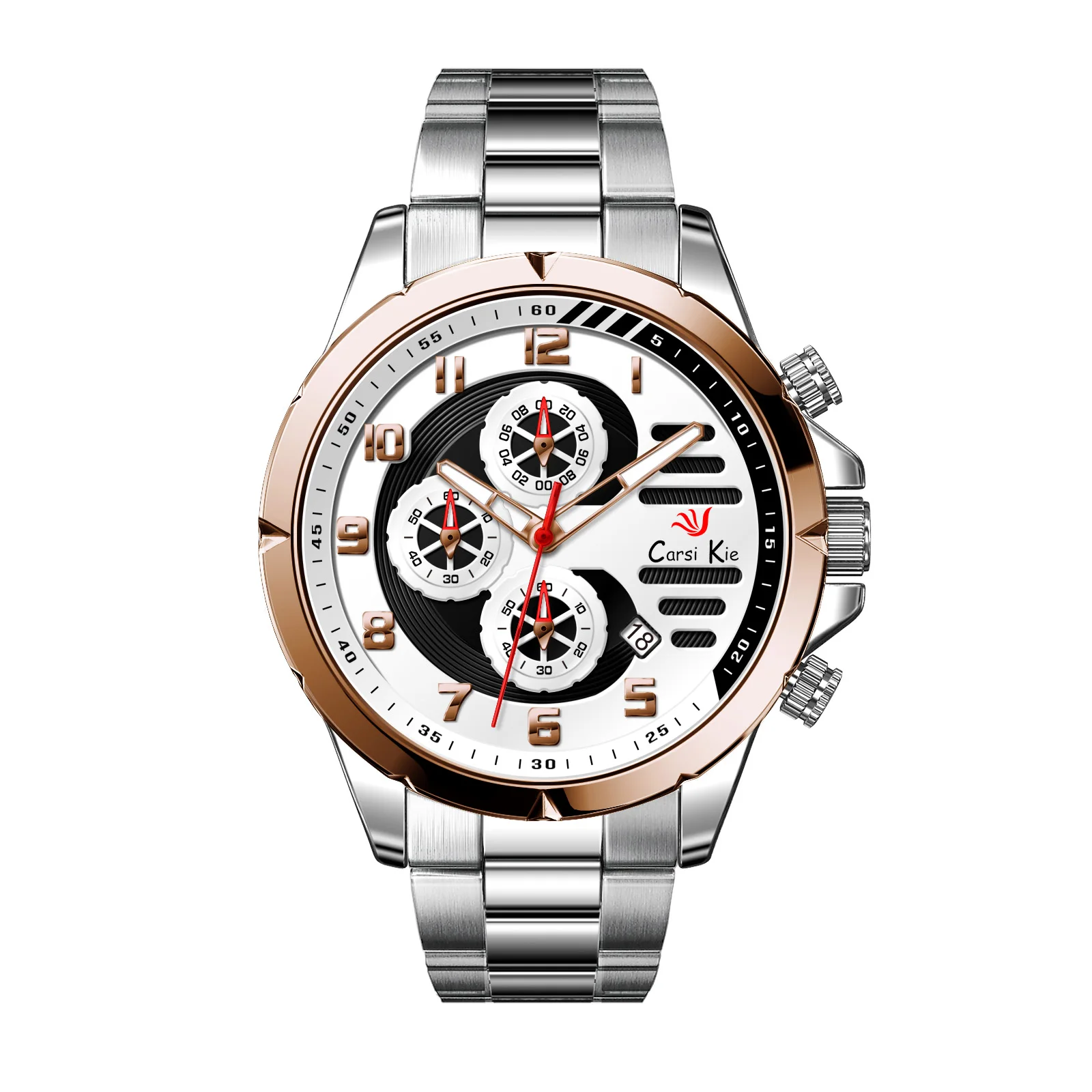 

Top Brand Luxury Carsikie Casual Sports Watch for Men Stainless Steel Wrist Watches Mens Clocks Fashion Chronograph Wristwatches