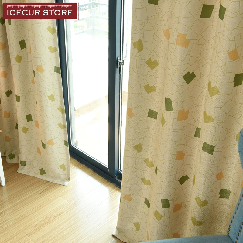 ICECUR затемняющие шторы с разноцветным геометрическим принтом для гостиной