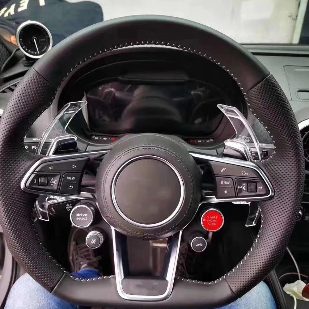 Роскошный прозрачный руль DSG весло для Audi RS R8 расширение shifters сдвиг стикер спорт