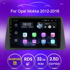 Автомобильный мультимедийный видеоплеер, 4 ядра, Android 11, для Opel Mokka 2012-2016, стерео, GPS, поддержка Carplay, BT, SWC, 2 DIN