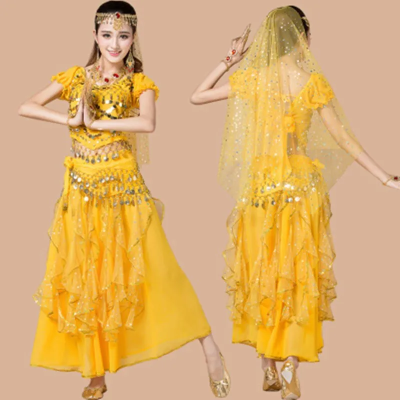 5 шт. профессиональные женские комплекты для танца живота платье топ юбка талия