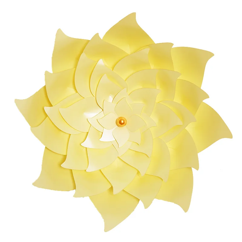 yellow Paper flowers Diy полуфабрикаты гигантская искусственная бумага Цветок Блестящий Фон для фотосессии настенные украшения большие бумажные бутоны реквизит для фотосъемки - Цвет: yellow Paper flowers