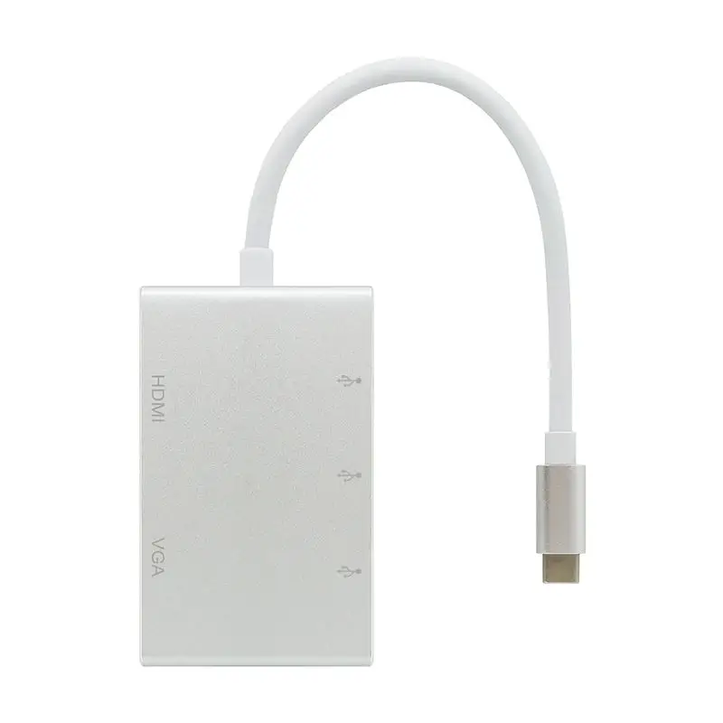 AAAE топ-USB C к HDMI VGA 2K 4K адаптер Тип 3 USB3.0 концентратор портативный конвертер для 2017