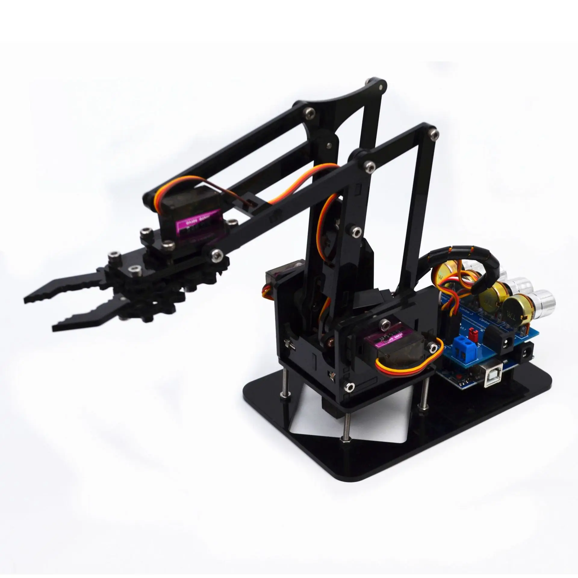 DIY Acrylic Metal Robotic Arm Assembly Programming Learning Kit for Arduino 4DOF Mechanical Grab Manipulator Gifts Kids | Канцтовары для