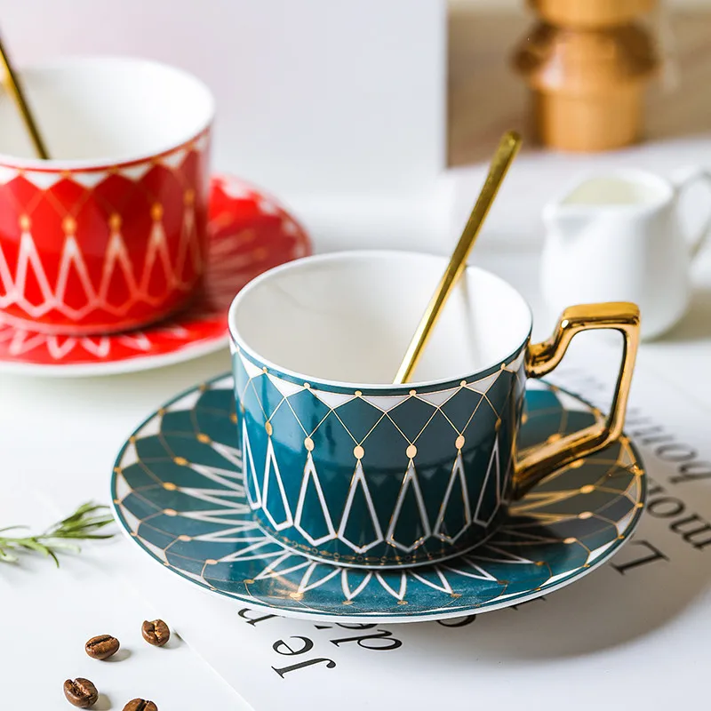 Кофейная кружка чашки для эспрессо с золотыми ручками керамические чайные
