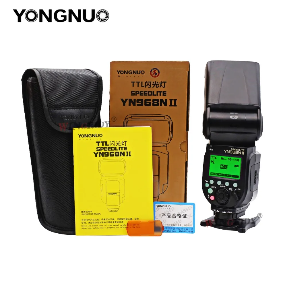 YONGNUO YN968N II Вспышка Speedlite для Canon Nikon DSLR Совместимость с YN622N YN560 Беспроводной ttl Speedlite 1/8000 светодиодный светильник
