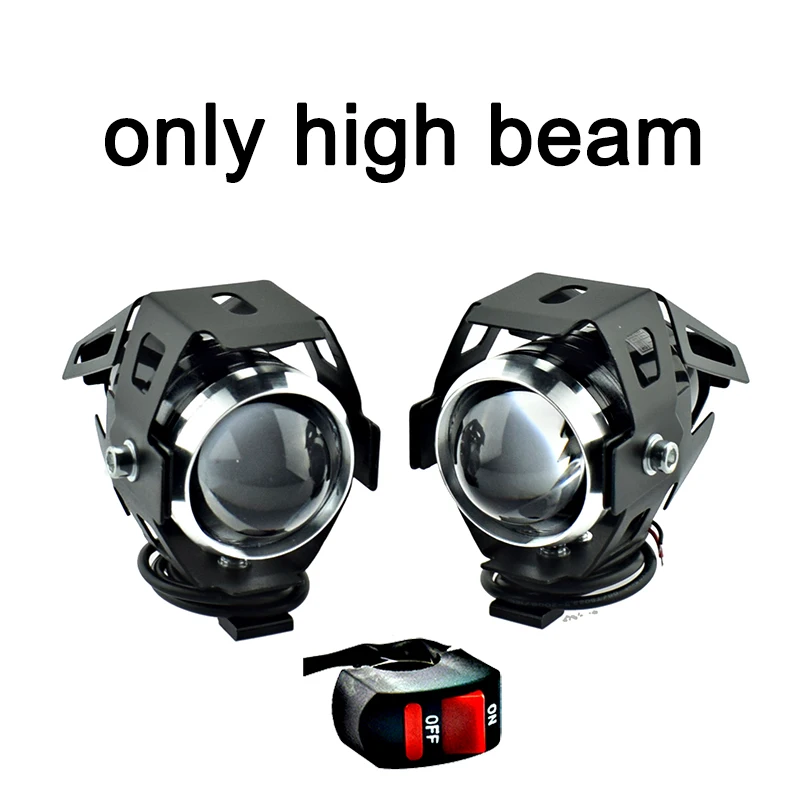 

U5 светодиодные фары для мотоцикла 125 Вт, только дальнего света, рабочая фара led 12 В, Moto spot, противотуманные фары, Аксессуары для мотоцикла, DRL