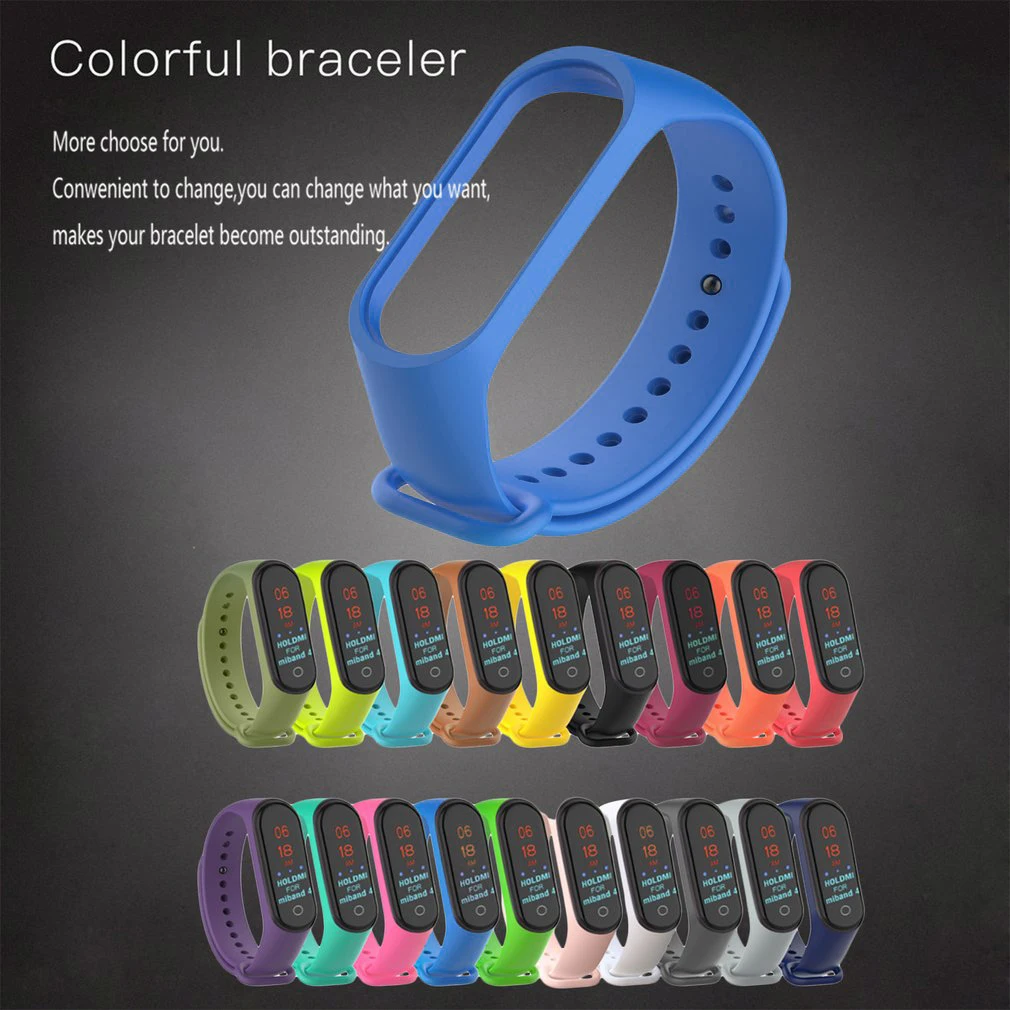 

Colorful mi band 4 accessories pulseira miband 4 strap replacement silicone Wriststrap for mi4 smart bracelet Wristband