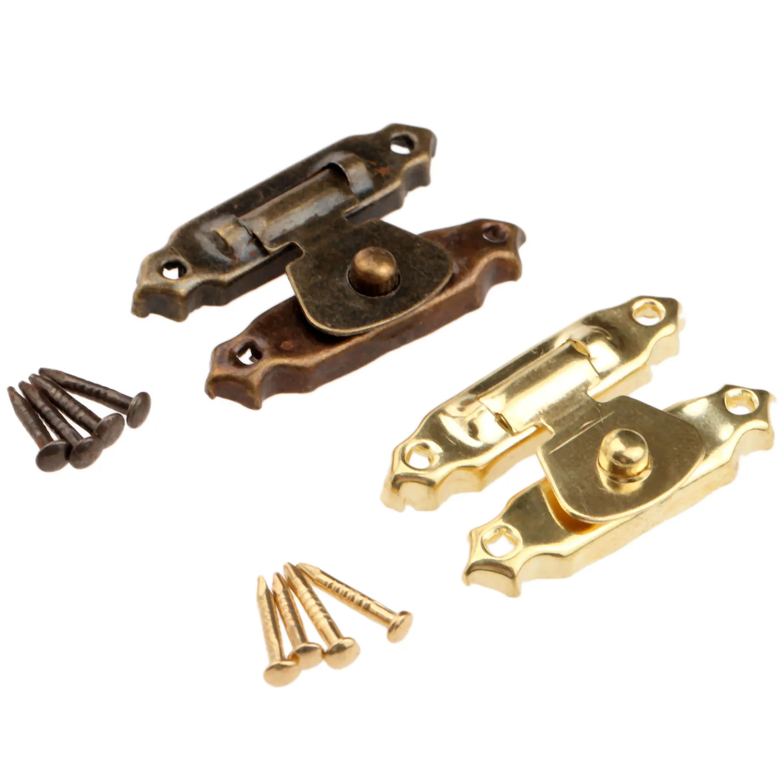 

5/10Pcs Antique 26*15mm Iron Antique bronze/Gold Box Latch Hasps For Jewelry Box Gift Box Wine Box Decorative Box Latch Hasps