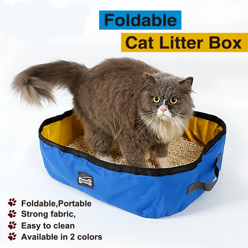 

LeChong Pet cat litter box Foldable portable Oxford cloth cat toilet Portable outdoor waterproof cat toilet Pet supplies