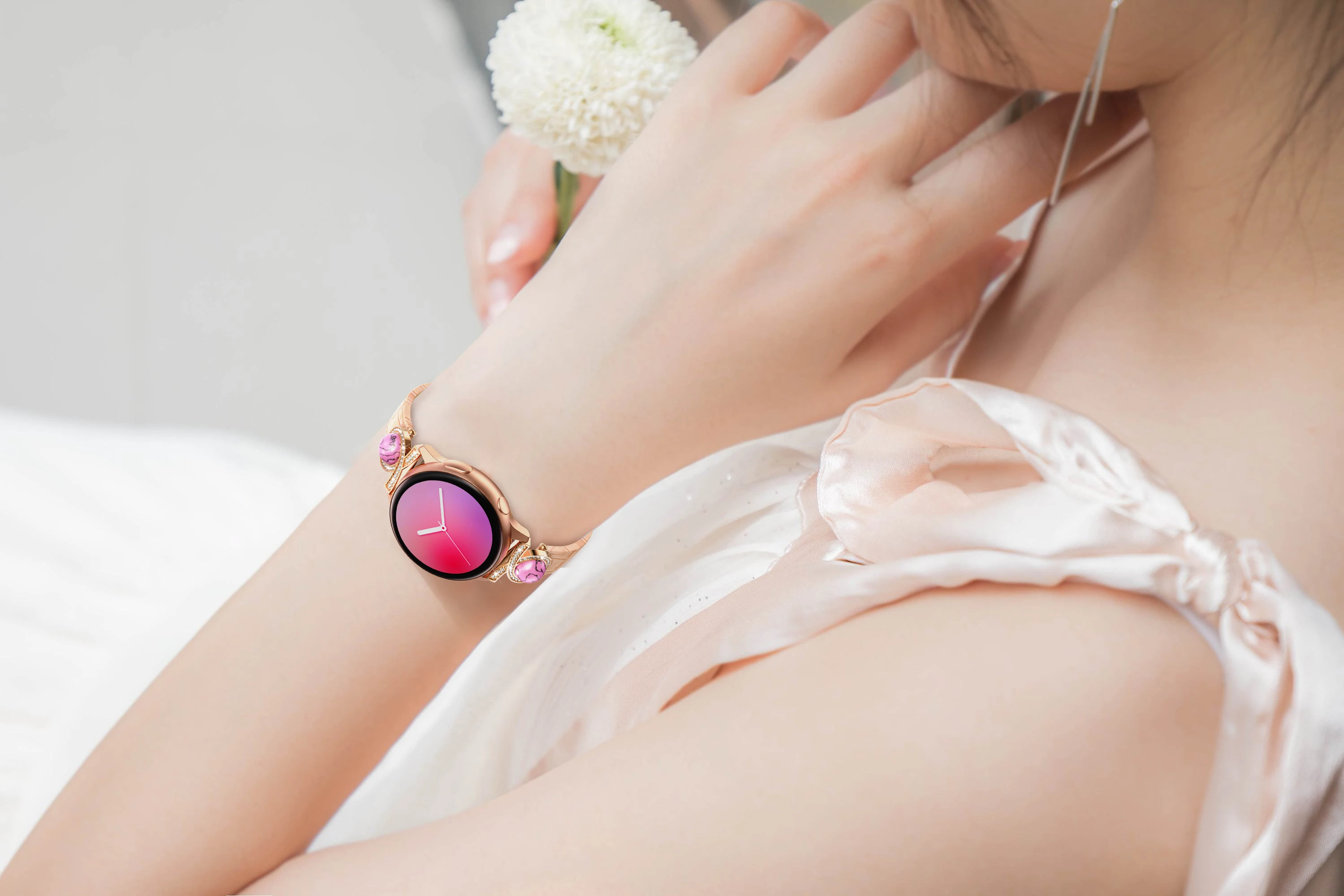 

ANBEST For Galaxy Watch 3 41mm/Vivoactive 3 Band 20mm Genuine Leather Replacement Wristbands for Garmin Venu/ Vivomove HR