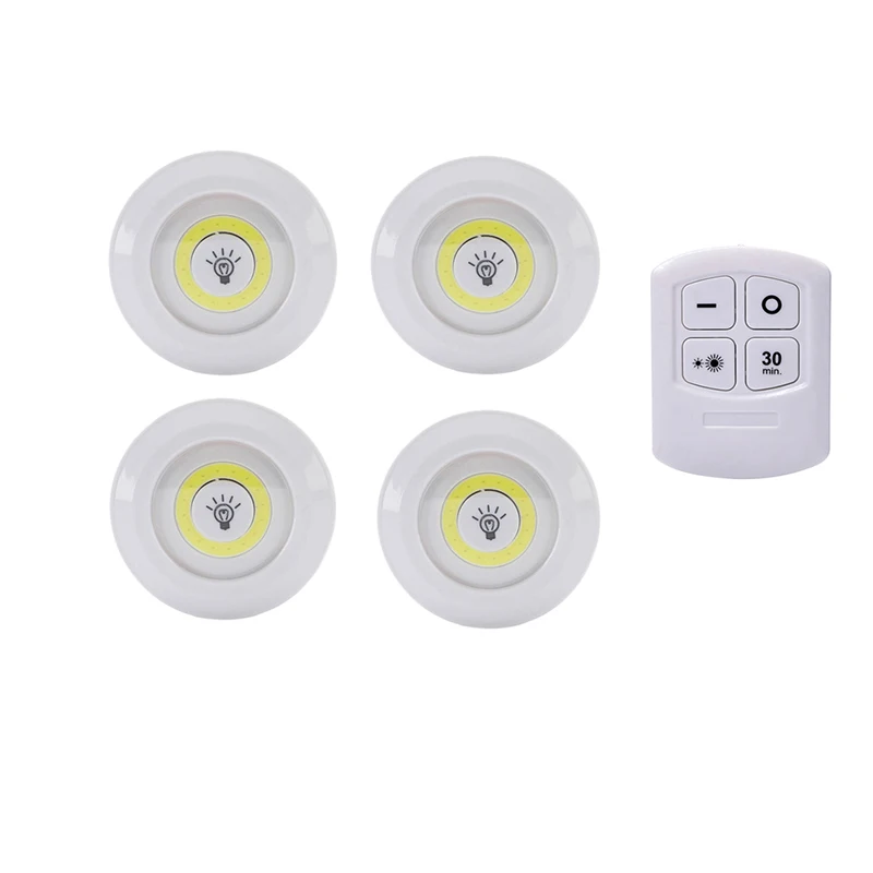 1Remote 4 lamp Новая диммируемая светодиодная подсветка под шкаф с пультом дистанционного управления на батарейках светодиодный светильник s для шкаф для ванной комнаты светильник ing - Цвет: 1Remote 4 lamp